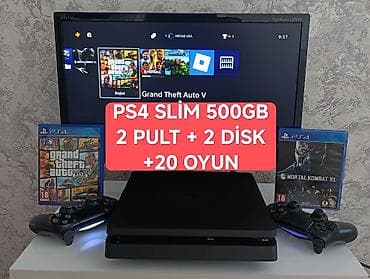 PS4 Slim 500gb +2pult +2 disk +15 oyun yaddaşda. Cihaz əla vəziyətdə at lalafo.az PS4 Slim 500gb +2pult +2 disk +15 oyun yaddaşda. Cihaz əla vəziyətdə