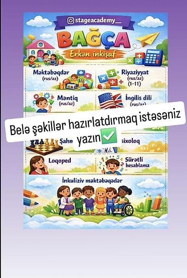 Məktəbəqədər və ibtidai sinif hazırlığı lalafo.az -da Məktəbəqədər və ibtidai sinif hazırlığı