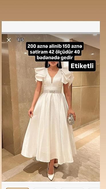 Ağ rəngli ziyafət/gecəlik don - Ölçü: 42 (40 bədənə də uyğundur – lalafo.az -da Ağ rəngli ziyafət/gecəlik don - Ölçü: 42 (40 bədənə də uyğundur –