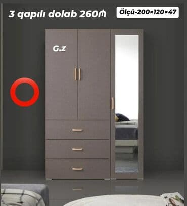 Yeni, 3 qapılı Qarderob, paltar dolabı lalafo.az -da Yeni, 3 qapılı Qarderob, paltar dolabı