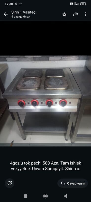 4gozlu tok pechi 580 Azn. Tam ishlek vezyyetde. Unvan Sumqayit. Shirin lalafo.az -da 4gozlu tok pechi 580 Azn. Tam ishlek vezyyetde. Unvan Sumqayit. Shirin
