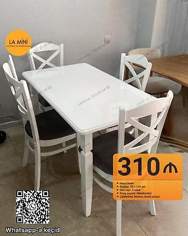 Mətbəx üçün, Dördbucaq masa, 4 stul lalafo.az -da Mətbəx üçün, Dördbucaq masa, 4 stul