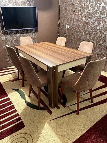 Qonaq otağı üçün, İşlənmiş, Kvadrat masa, 6 stul lalafo.az -da Qonaq otağı üçün, İşlənmiş, Kvadrat masa, 6 stul