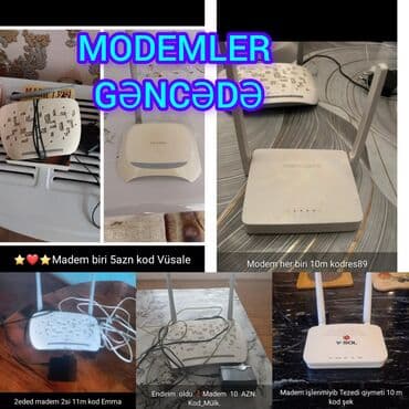 Modemler şekillerde qiymət məlumat qeyd olunub unvan Gence, ikinci el lalafo.az -da Modemler şekillerde qiymət məlumat qeyd olunub unvan Gence, ikinci el