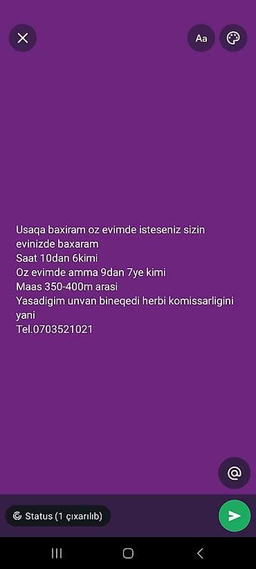 Uşaq baxımı xidməti - Uşağa öz evimdə və ya istəsəniz sizin evinizdə at lalafo.az Uşaq baxımı xidməti - Uşağa öz evimdə və ya istəsəniz sizin evinizdə