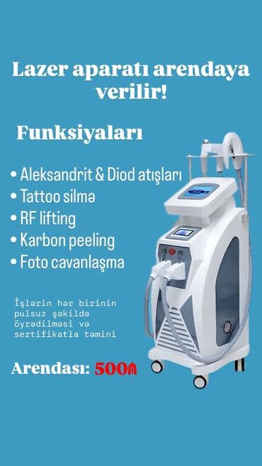 Lazeroloq xanım tələb olunur. Aparatı arenda şəklində işlədəcək lalafo.az -da Lazeroloq xanım tələb olunur. Aparatı arenda şəklində işlədəcək