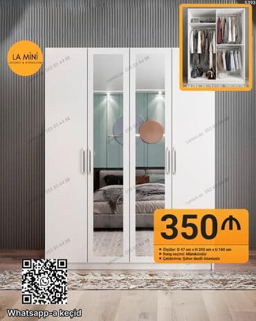 Açılan, 4 qapılı Düz dolab, Qarderob, paltar dolabı lalafo.az -da Açılan, 4 qapılı Düz dolab, Qarderob, paltar dolabı