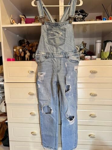 Açıq mavi rəngli denim kombinezon - Model: klassik bib-overall kəsimi lalafo.az -da Açıq mavi rəngli denim kombinezon - Model: klassik bib-overall kəsimi