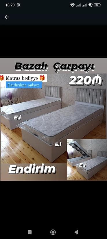 Bazalı tək çarpayı - Qiymət: 220 ₼ (şəkildə göstərilib) - Matras lalafo.az -da Bazalı tək çarpayı - Qiymət: 220 ₼ (şəkildə göstərilib) - Matras