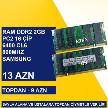 Notebook üçün Ramlar (DDR2/DDR3/DDR4) SAYLA ALANA VƏ USTALARA TOPDAN lalafo.az -da — 12 Notebook üçün Ramlar (DDR2/DDR3/DDR4) SAYLA ALANA VƏ USTALARA TOPDAN — 12