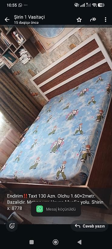 Endirim‼️Taxt 130 Azn. Olchu 1.60×2metr. Bazalidir. Matras var. Unvan lalafo.az -da Endirim‼️Taxt 130 Azn. Olchu 1.60×2metr. Bazalidir. Matras var. Unvan