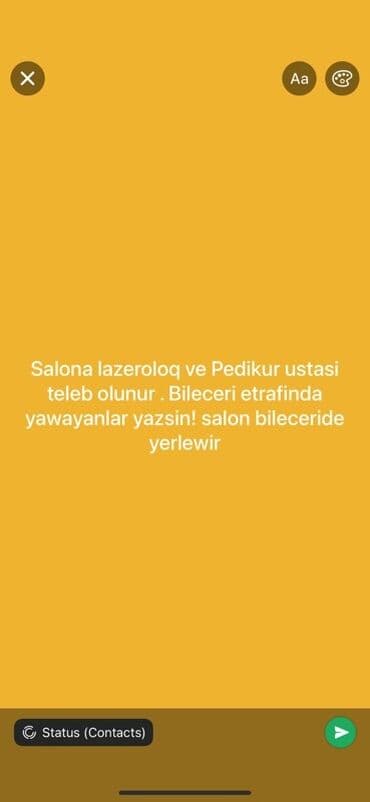 VAKANSİYA: Gözəllik salonuna lazeroloq və pedikür ustası tələb olunur lalafo.az -da VAKANSİYA: Gözəllik salonuna lazeroloq və pedikür ustası tələb olunur