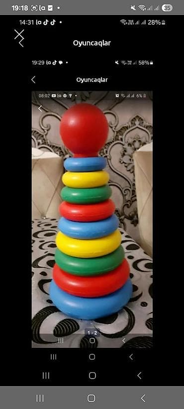 Rəngli halqa piramida oyuncağı - Material: yüngül və davamlı plastik lalafo.az -da Rəngli halqa piramida oyuncağı - Material: yüngül və davamlı plastik