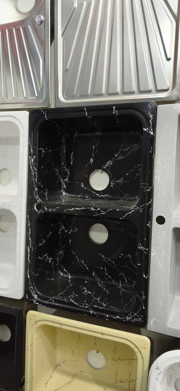 Mətbəx üçün ikigözlü qranit-kompozit lavabo - Rəng və dizayn: qara lalafo.az -da Mətbəx üçün ikigözlü qranit-kompozit lavabo - Rəng və dizayn: qara