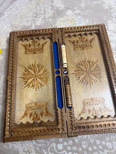 Taxta nərd dəsti – əl oyma naxışlı - Material: bütöv taxtadan lalafo.az -da Taxta nərd dəsti – əl oyma naxışlı - Material: bütöv taxtadan