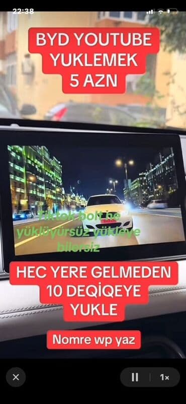 Xidmət: BYD avtomobillərinə YouTube tətbiqinin yüklənməsi - Qiymət: 5 lalafo.az -da Xidmət: BYD avtomobillərinə YouTube tətbiqinin yüklənməsi - Qiymət: 5