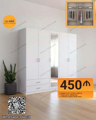 Açılan, 4 qapılı Düz dolab, Qarderob, paltar dolabı lalafo.az -da Açılan, 4 qapılı Düz dolab, Qarderob, paltar dolabı