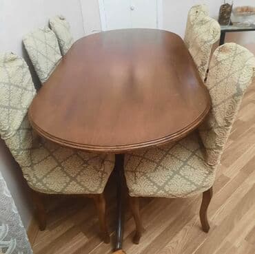 Qonaq otağı üçün, İşlənmiş, Oval masa, 6 stul lalafo.az -da Qonaq otağı üçün, İşlənmiş, Oval masa, 6 stul