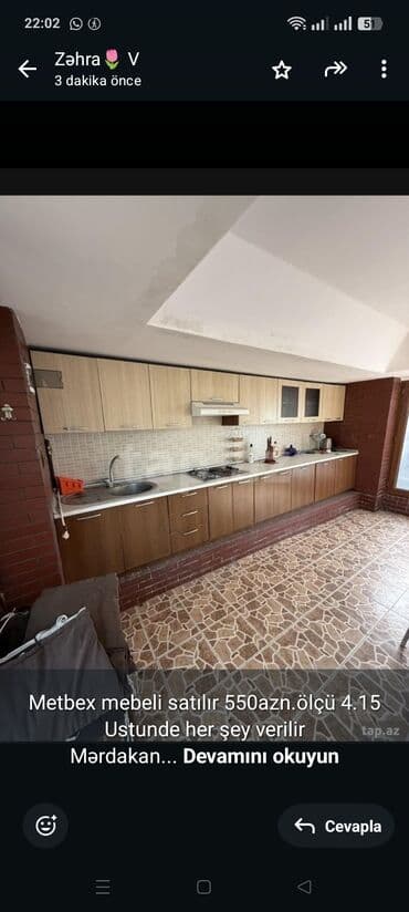 Metbex mebeli satılır 550azn.ölçü 4.15 Ustunde her şey verilir lalafo.az -da Metbex mebeli satılır 550azn.ölçü 4.15 Ustunde her şey verilir