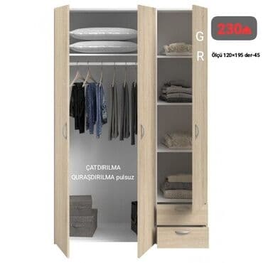 Açılan, 3 qapılı Düz dolab, Qarderob, paltar dolabı lalafo.az -da Açılan, 3 qapılı Düz dolab, Qarderob, paltar dolabı