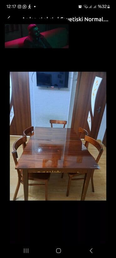 Qonaq otağı üçün, İşlənmiş, Açılan, Dördbucaq masa, 6 stul lalafo.az -da Qonaq otağı üçün, İşlənmiş, Açılan, Dördbucaq masa, 6 stul