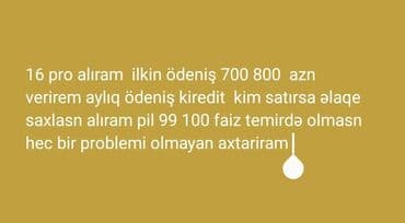 IPhone 16 Pro, Kredit lalafo.az -da IPhone 16 Pro, Kredit