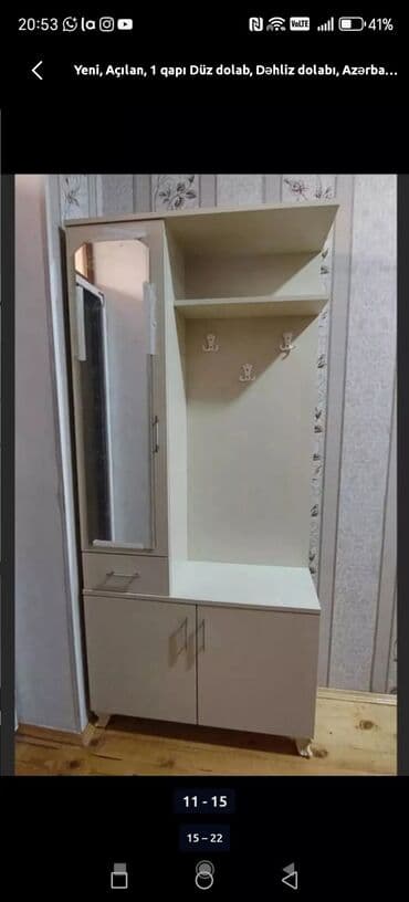 Садовая мебель на заказ: Прямой шкаф, Для прихожей, Распашной, Корпусный, 1 дверь at lalafo.az — 9 Садовая мебель на заказ: Прямой шкаф, Для прихожей, Распашной, Корпусный, 1 дверь — 9