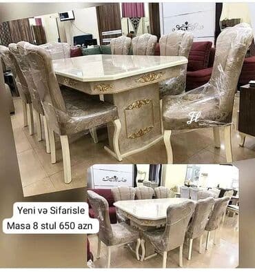 Qonaq otağı üçün, Yeni, Dördbucaq masa, 6 stul lalafo.az -da Qonaq otağı üçün, Yeni, Dördbucaq masa, 6 stul