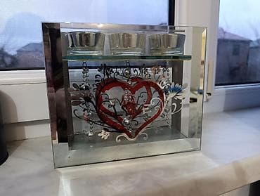 Şüşə dekorativ şamlıq – 3 şam üçün - Material: güzgü effektli qalın lalafo.az -da Şüşə dekorativ şamlıq – 3 şam üçün - Material: güzgü effektli qalın