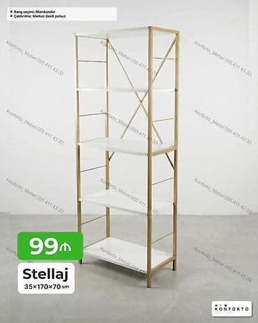 Stellaj – 35×170×70 sm - 5 mərtəbəli, açıq dizaynlı rəf sistemi - lalafo.az -da Stellaj – 35×170×70 sm - 5 mərtəbəli, açıq dizaynlı rəf sistemi -