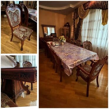 Qonaq otağı üçün, İşlənmiş, Kvadrat masa, 12 stul lalafo.az -da Qonaq otağı üçün, İşlənmiş, Kvadrat masa, 12 stul