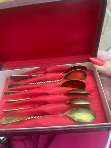 Серебряные ложки с позолотой 84 пробы - Material: metal, qızılı lalafo.az -da Серебряные ложки с позолотой 84 пробы - Material: metal, qızılı