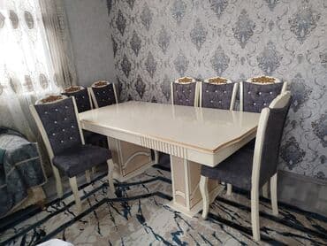 Qonaq otağı üçün, İşlənmiş, Kvadrat masa, 6 stul lalafo.az -da Qonaq otağı üçün, İşlənmiş, Kvadrat masa, 6 stul