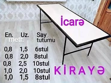 Stol icaresi, masa və oturacaq kirayəsi. Ad günləri, nişan, xına, toy lalafo.az -da Stol icaresi, masa və oturacaq kirayəsi. Ad günləri, nişan, xına, toy