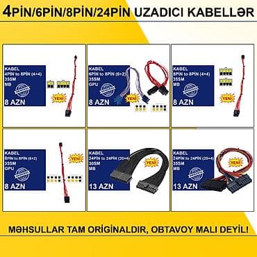Kabellər "4/6/8/24pin 35sm Uzadıcı Original" MƏHSULLAR TAM lalafo.az -da Kabellər "4/6/8/24pin 35sm Uzadıcı Original" MƏHSULLAR TAM
