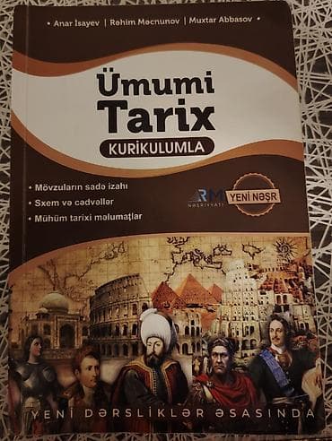 Məhsul: “Ümumi Tarix – Kurikulumla” (RM Nəşriyyatı, Yeni nəşr) lalafo.az -da Məhsul: “Ümumi Tarix – Kurikulumla” (RM Nəşriyyatı, Yeni nəşr)
