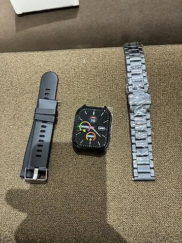 Ağıllı saat + 2 dəyişdirilə bilən qayış - Kvadrat formalı sensorlu lalafo.az -da Ağıllı saat + 2 dəyişdirilə bilən qayış - Kvadrat formalı sensorlu