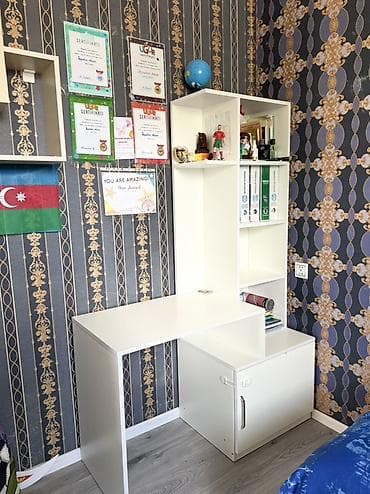 Ağ rəngdə çoxfunksiyalı iş/oxu küncü mebel dəsti. - Kompakt stol lalafo.az -da Ağ rəngdə çoxfunksiyalı iş/oxu küncü mebel dəsti. - Kompakt stol