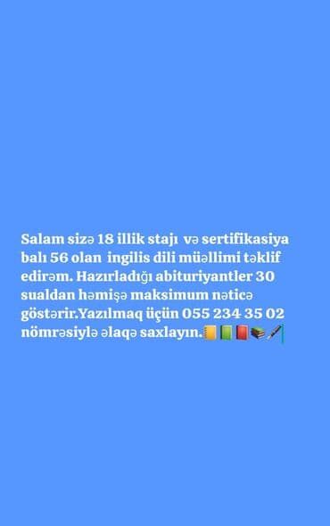 Xarici dil kursu, İngilis dili lalafo.az -da Xarici dil kursu, İngilis dili