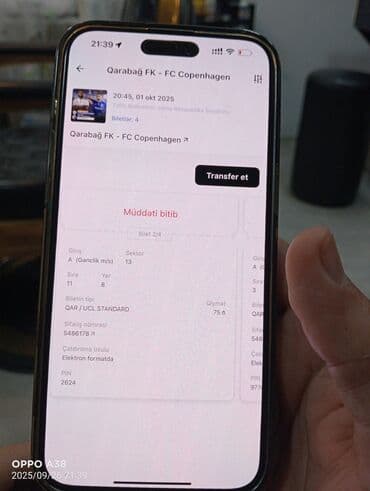 Məhsul: Qarabağ FK – FC Copenhagen oyununun elektron bilet(leri) lalafo.az -da Məhsul: Qarabağ FK – FC Copenhagen oyununun elektron bilet(leri)