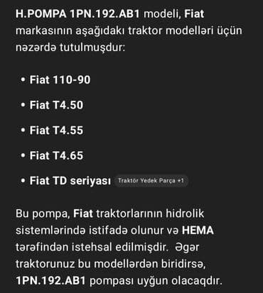 Hidravlik Disli Nasos/Pompa ( ENŞE Nasosu ) New Holland TD 5.110 (Fiat lalafo.az -da Hidravlik Disli Nasos/Pompa ( ENŞE Nasosu ) New Holland TD 5.110 (Fiat