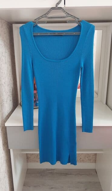 Mavi rəngli trikotaj paltar yenidi lalafo.az -da Mavi rəngli trikotaj paltar yenidi