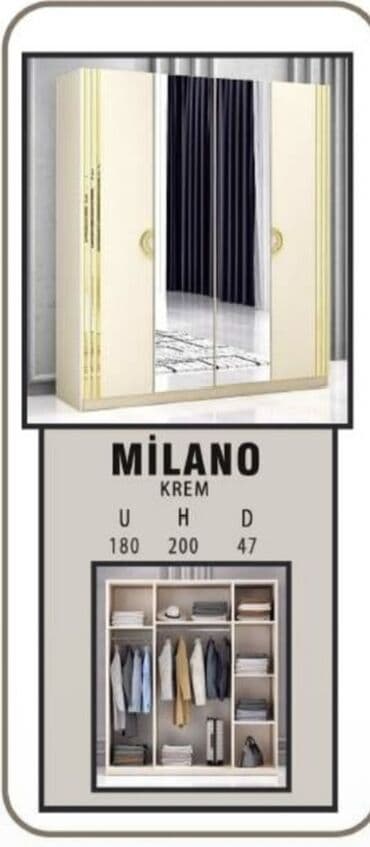 Yeni, 4 qapılı Düz dolab, Qarderob, paltar dolabı lalafo.az -da Yeni, 4 qapılı Düz dolab, Qarderob, paltar dolabı