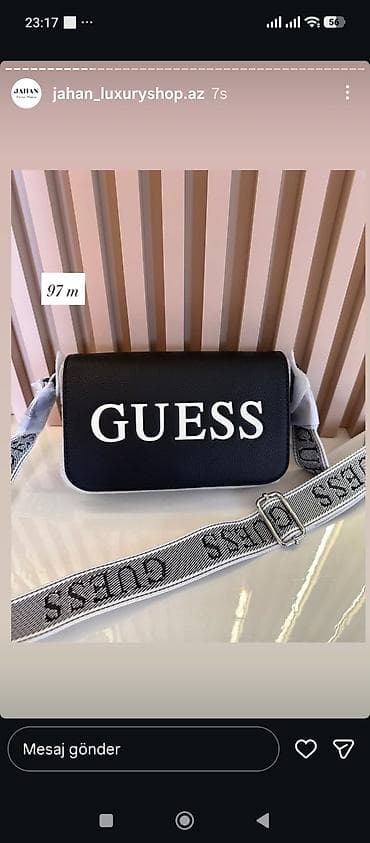 GUESS çiyin/çapraz çanta - Rəng: qara (ağ GUESS loqosu), ağ-qara lalafo.az -da GUESS çiyin/çapraz çanta - Rəng: qara (ağ GUESS loqosu), ağ-qara