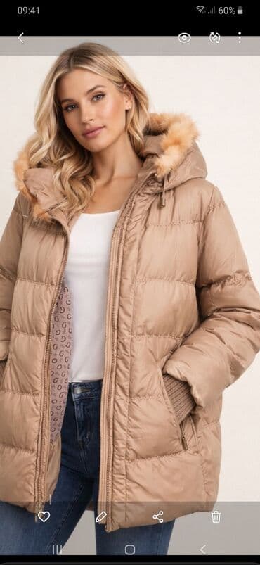 Qadınlar üçün qışlıq puffer tipli gödəkçə - Rəng: bej/şampan tonu.m lalafo.az -da Qadınlar üçün qışlıq puffer tipli gödəkçə - Rəng: bej/şampan tonu.m