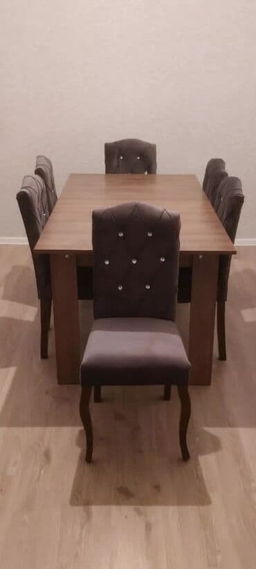 Qonaq otağı üçün, Yeni, Dördbucaq masa, 6 stul lalafo.az -da Qonaq otağı üçün, Yeni, Dördbucaq masa, 6 stul