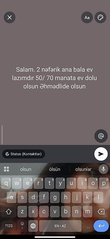 1 otaqlı lalafo.az -da 1 otaqlı