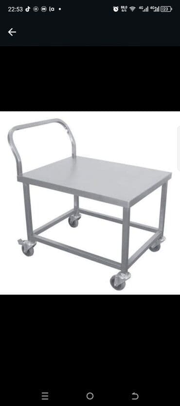 Mağaza arabaları: Paslanmayan metaldan hazırlanmış, dörd təkərli, yuxarıda tutacaqı olan lalafo.az -da — 2 Mağaza arabaları: Paslanmayan metaldan hazırlanmış, dörd təkərli, yuxarıda tutacaqı olan — 2