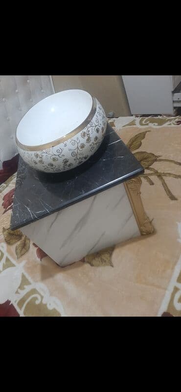 Hamam üçün aksessuarlar: Vanna otağı üçün dəst: üstəqoyma qab-uste (rəf qabı) və güzgü - lalafo.az -da — 4 Hamam üçün aksessuarlar: Vanna otağı üçün dəst: üstəqoyma qab-uste (rəf qabı) və güzgü - — 4