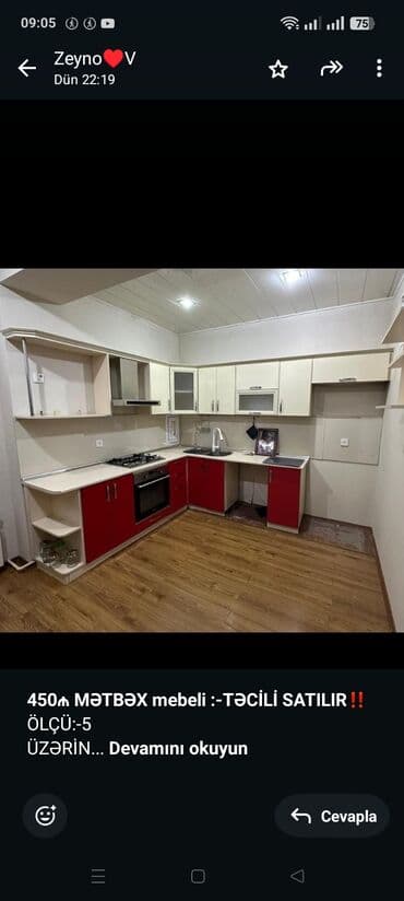 *450₼ MƏTBƏX mebeli :-TƏCİLİ SATILIR*‼️ ÖLÇÜ:-5 ÜZƏRİNDƏ lalafo.az -da *450₼ MƏTBƏX mebeli :-TƏCİLİ SATILIR*‼️ ÖLÇÜ:-5 ÜZƏRİNDƏ